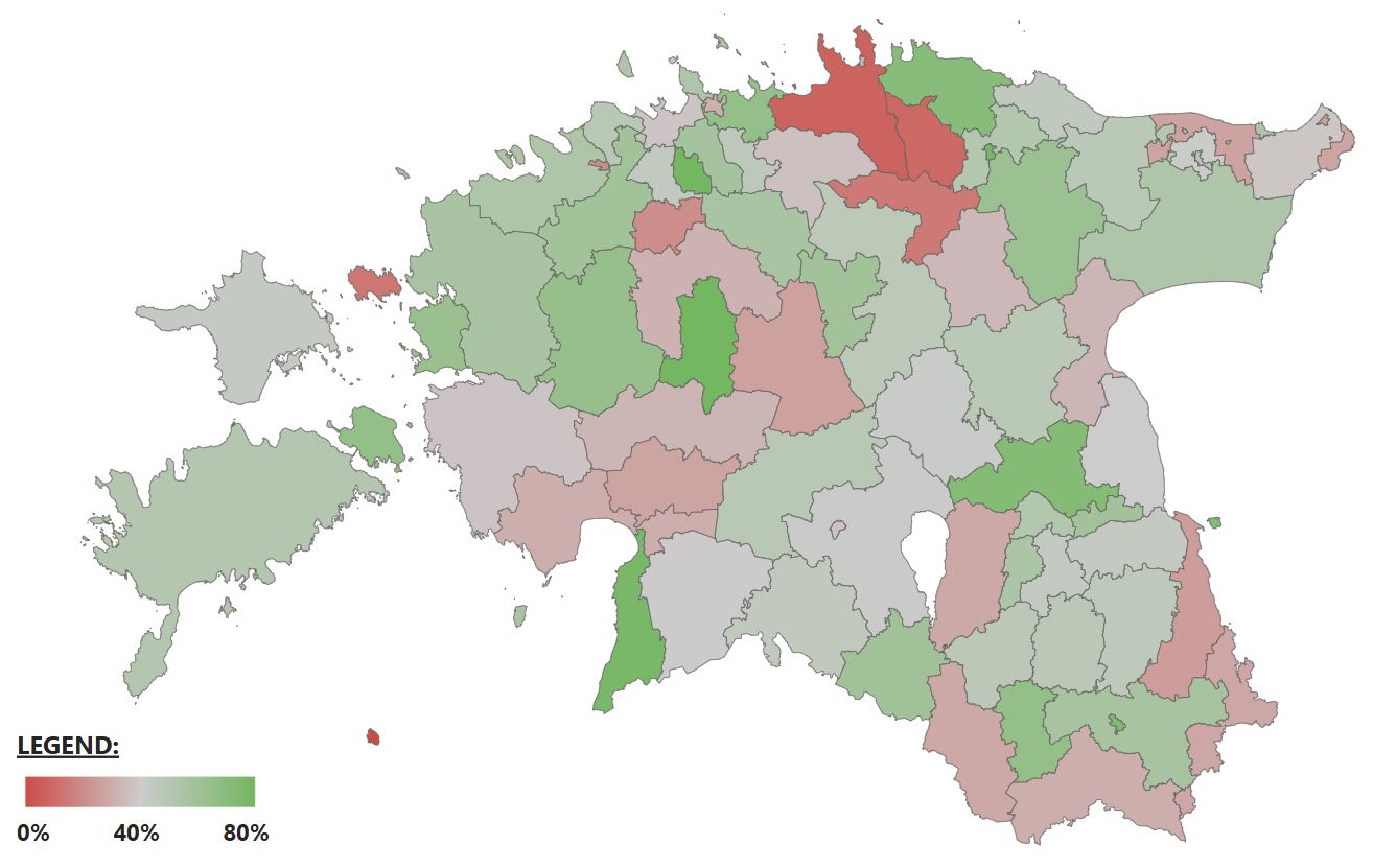 Vähemalt C energiamärgisega osakaal