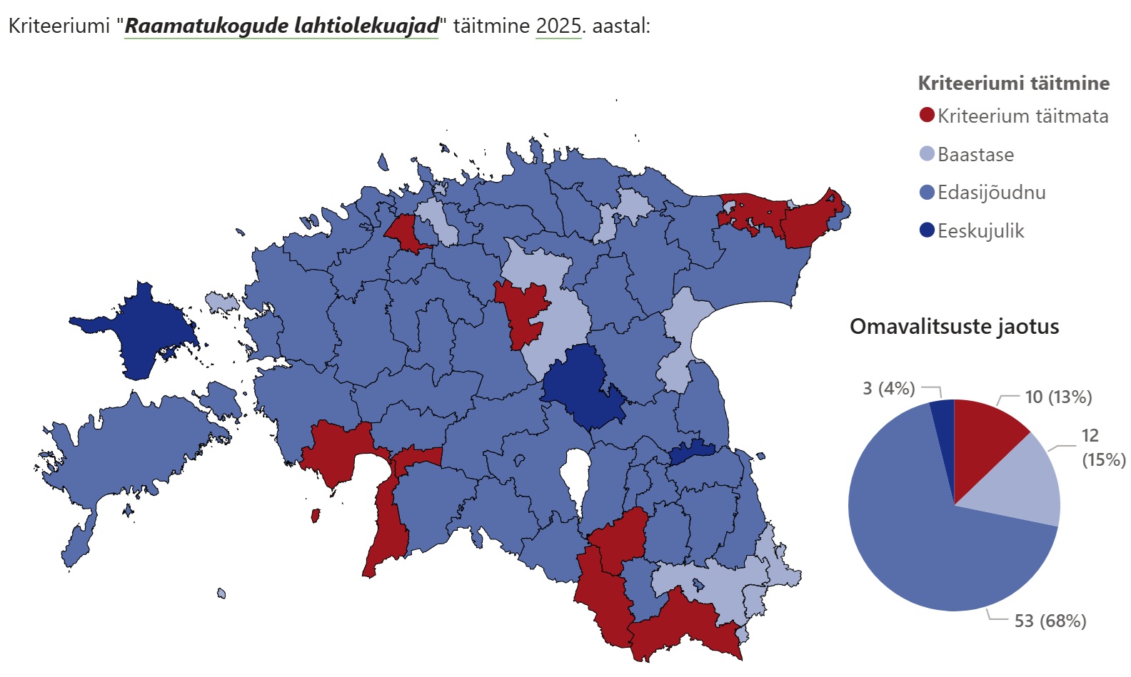 Raamatukogude lahtiolekuajad Eesti kaardil